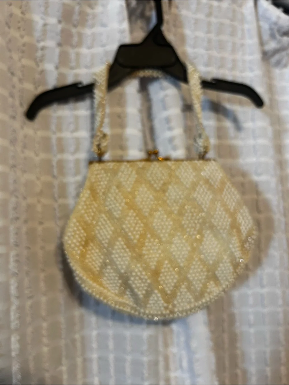 Corde’ Bead Pearl-Embellished pearl Evening Clutch w/coin purse